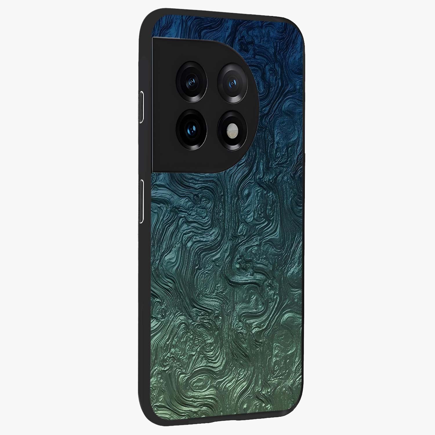 Marble Dream Blur Glass Case for 1+11 side perspective highlighting refined marble textures and premium edges