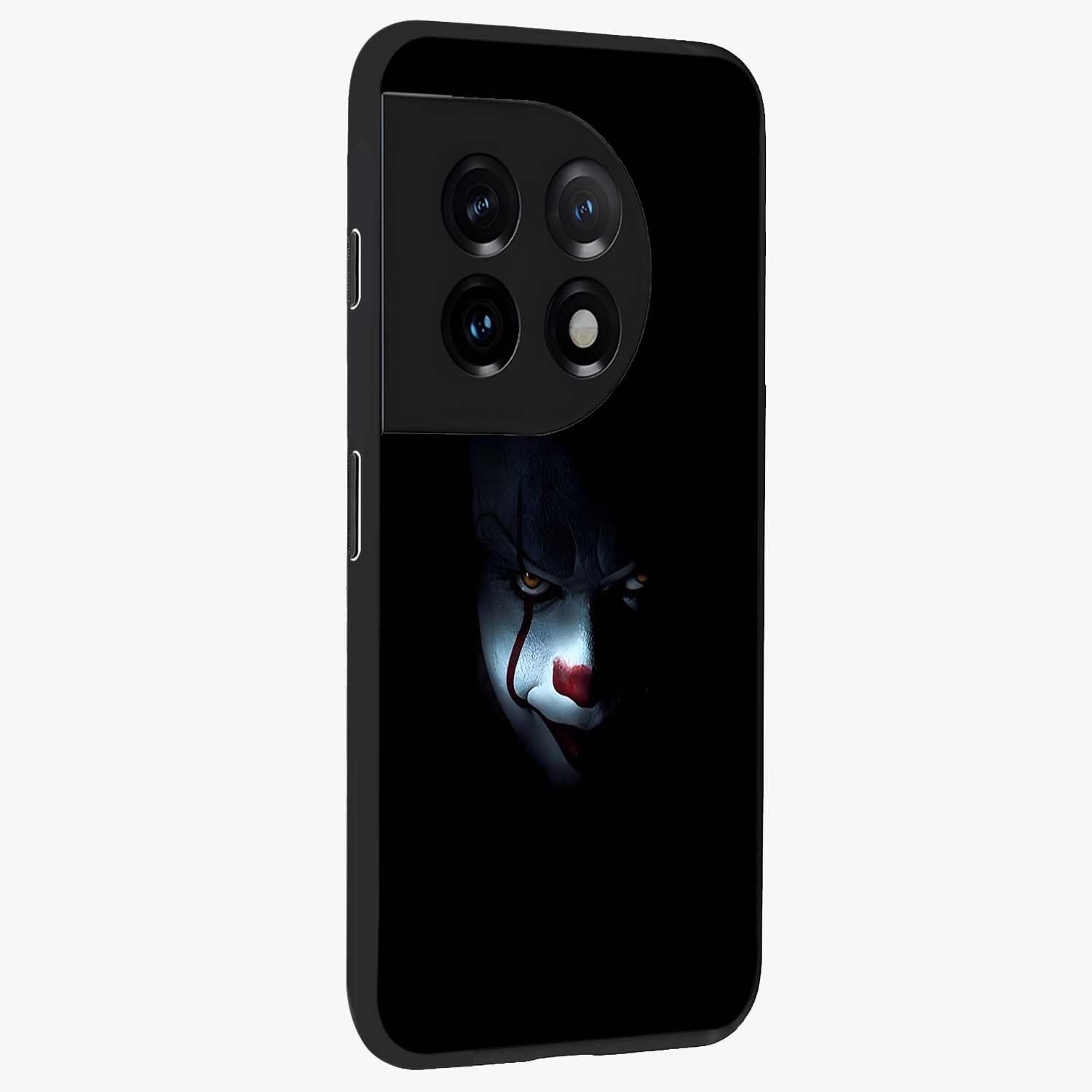 Midnight Madness Smile Glass Case for 1+11 side perspective highlighting expressive textures and sleek edges