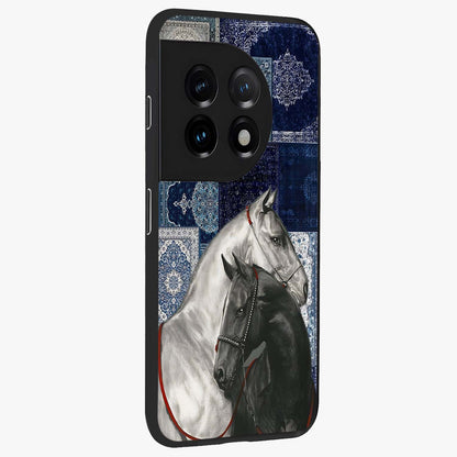 Midnight Stallion Blues Glass Case for 1+11 side perspective highlighting refined textures and smooth premium build