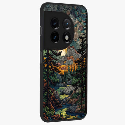 Moonlight Forest Dream Glass Case for 1+11 side perspective highlighting serene woodland textures and smooth premium build
