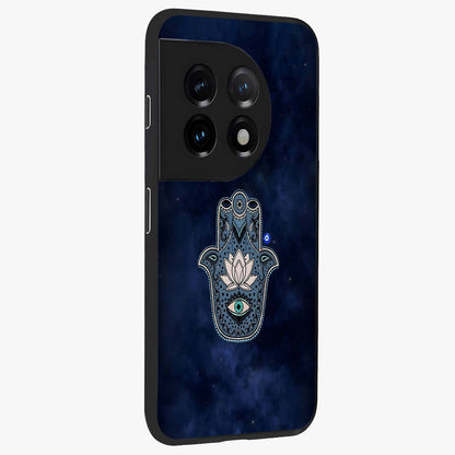 Mystic Calm Shield Glass Case for 1+11 side perspective highlighting refined textures and premium edge finish