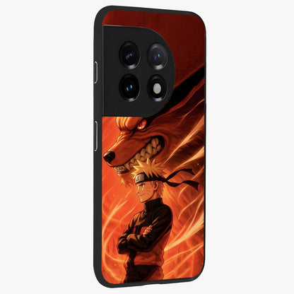 Nine Tails Legacy Glass Case for 1+11 side perspective highlighting detailed character textures and premium edges