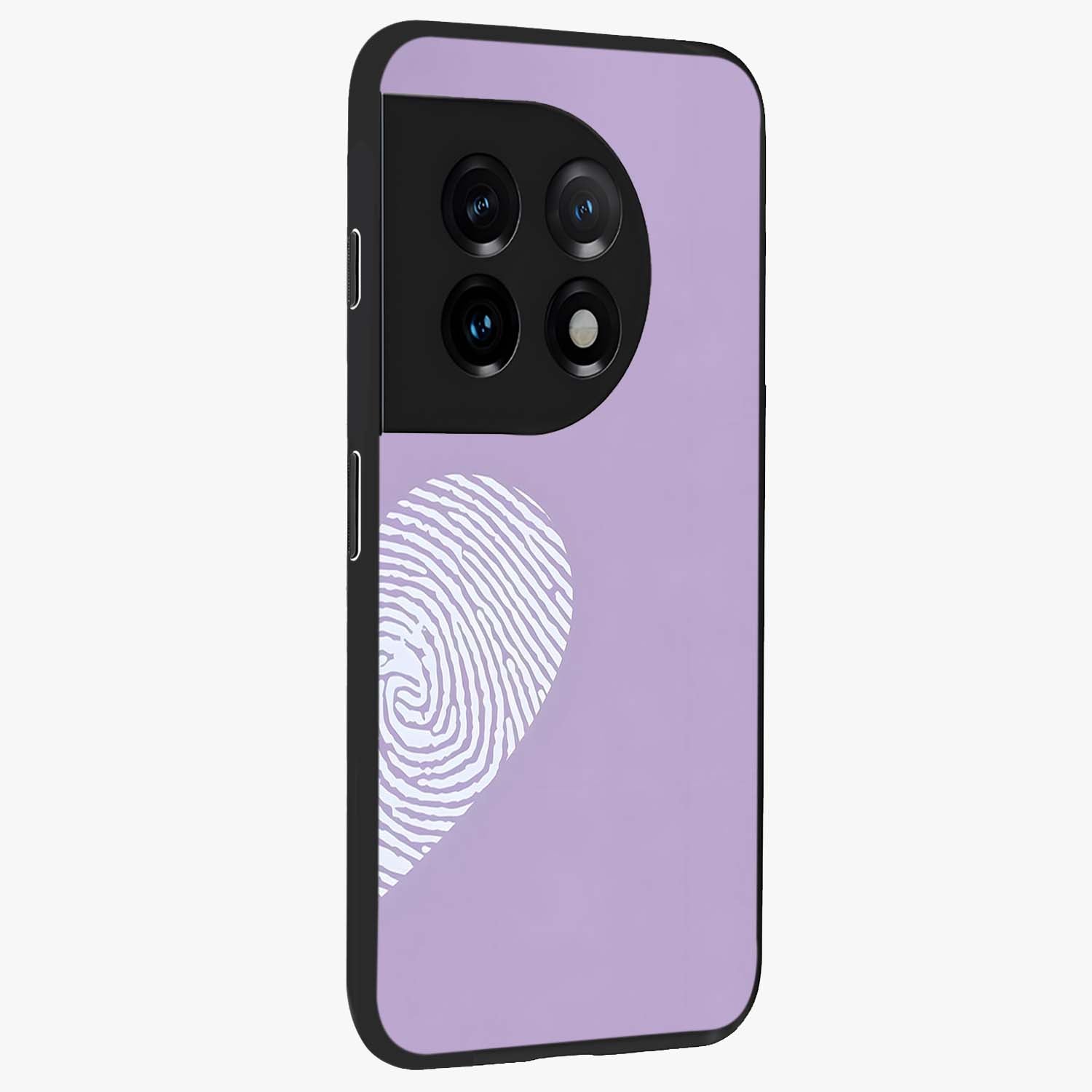 Our Hearts Match Glass Case for 1+11 side perspective highlighting delicate heart detailing and premium edges