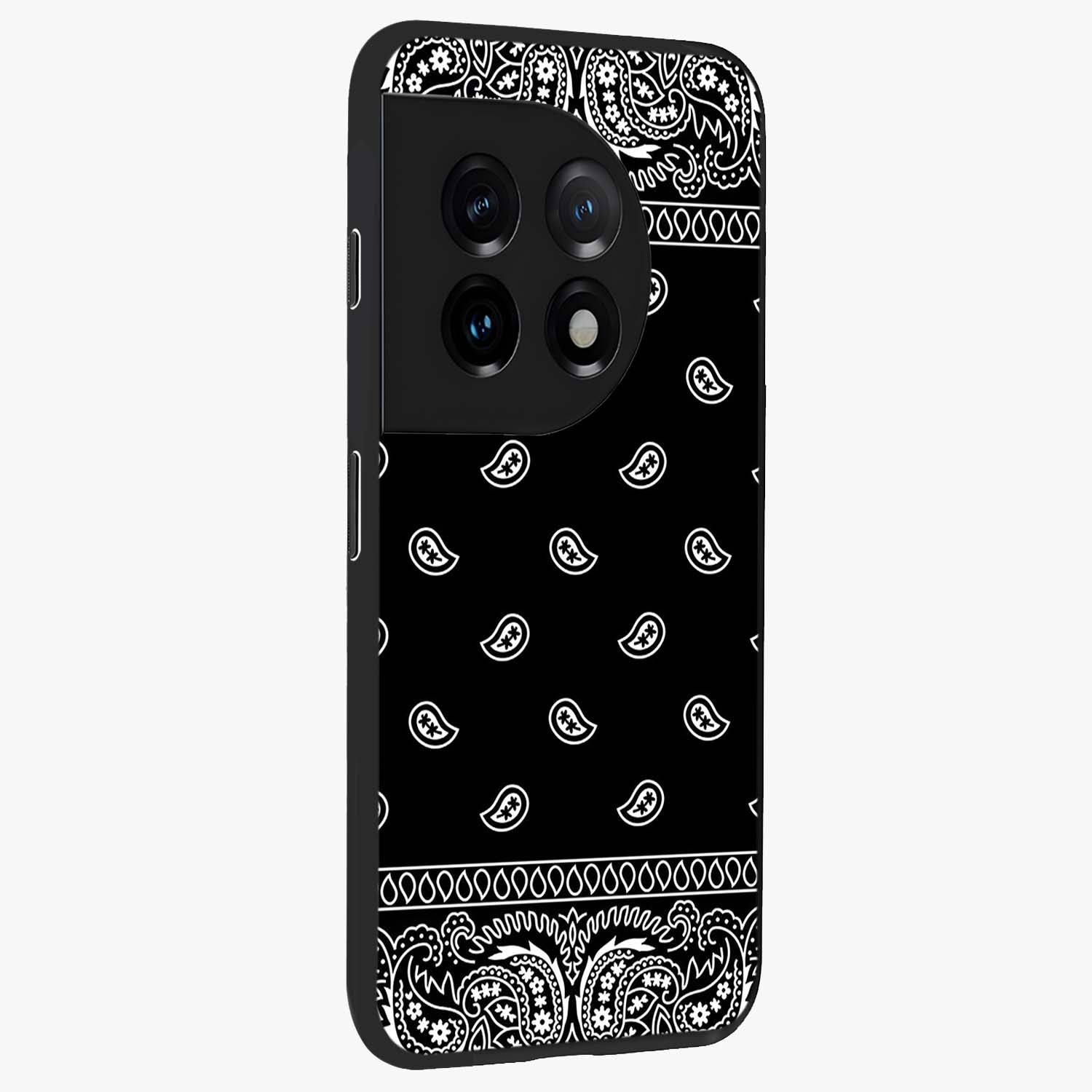 Retro Rebel Threads Glass Case for 1+11 side perspective highlighting bold detailing and smooth build