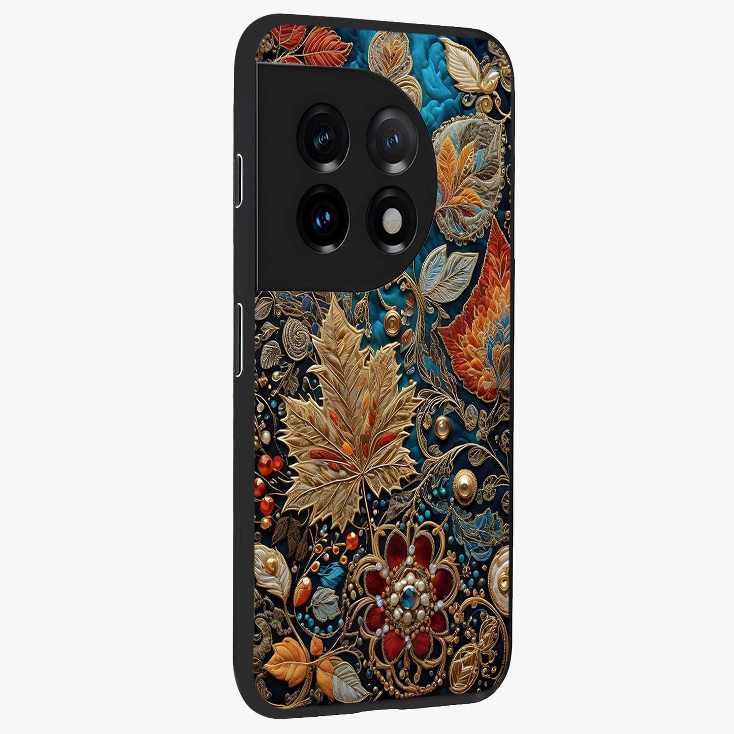 Royal Jewel Garden Glass Case for 1+11 side perspective highlighting intricate detailing and premium edges