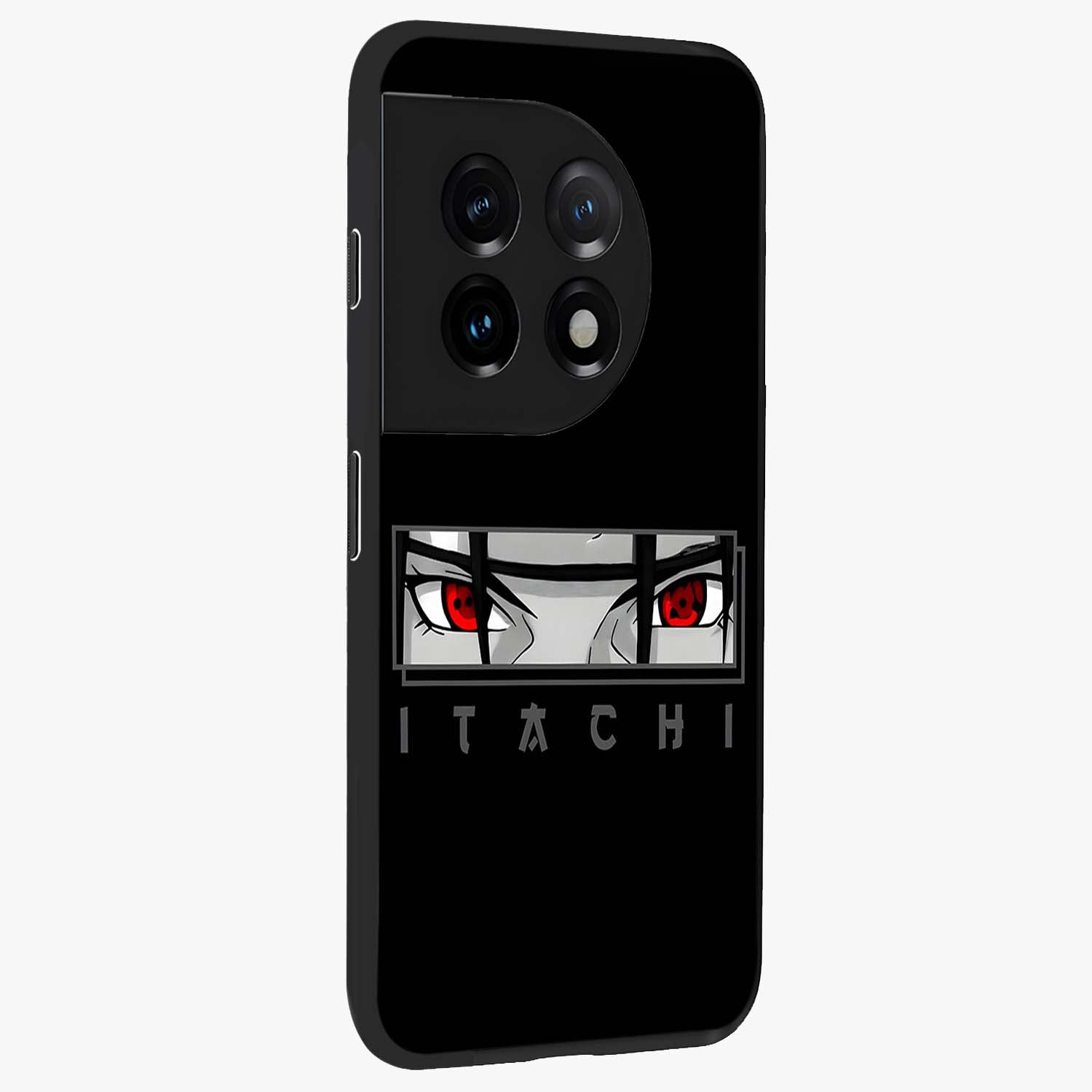 Scarlet Gaze Dominance Glass Case for 1+11 side perspective highlighting powerful detailing and smooth build