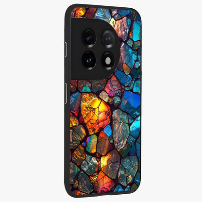 Shattered Light Glass Case for 1+11 side perspective highlighting dynamic textures and premium edges