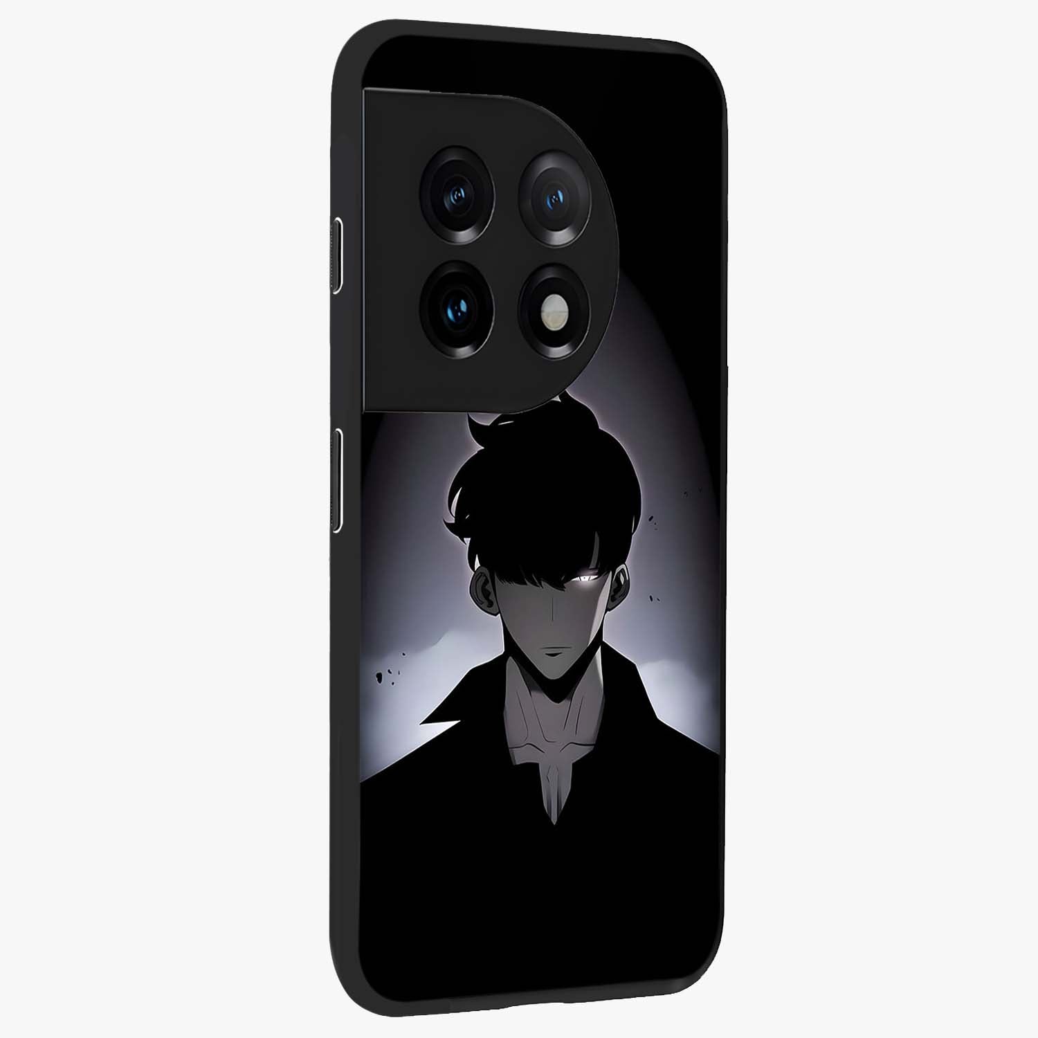 Silent Shadow Awakening Glass Case for 1+11 side perspective highlighting sharp textures and sleek premium build