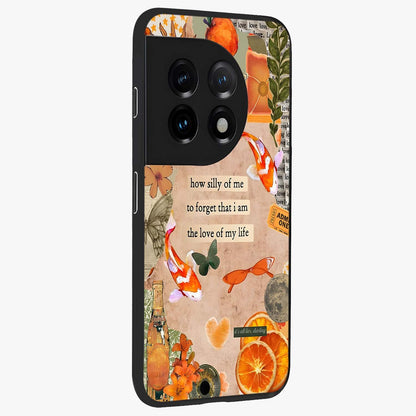 Soft Chaos Aesthetic Glass Case for 1+11 side perspective highlighting fluid textures and premium edges