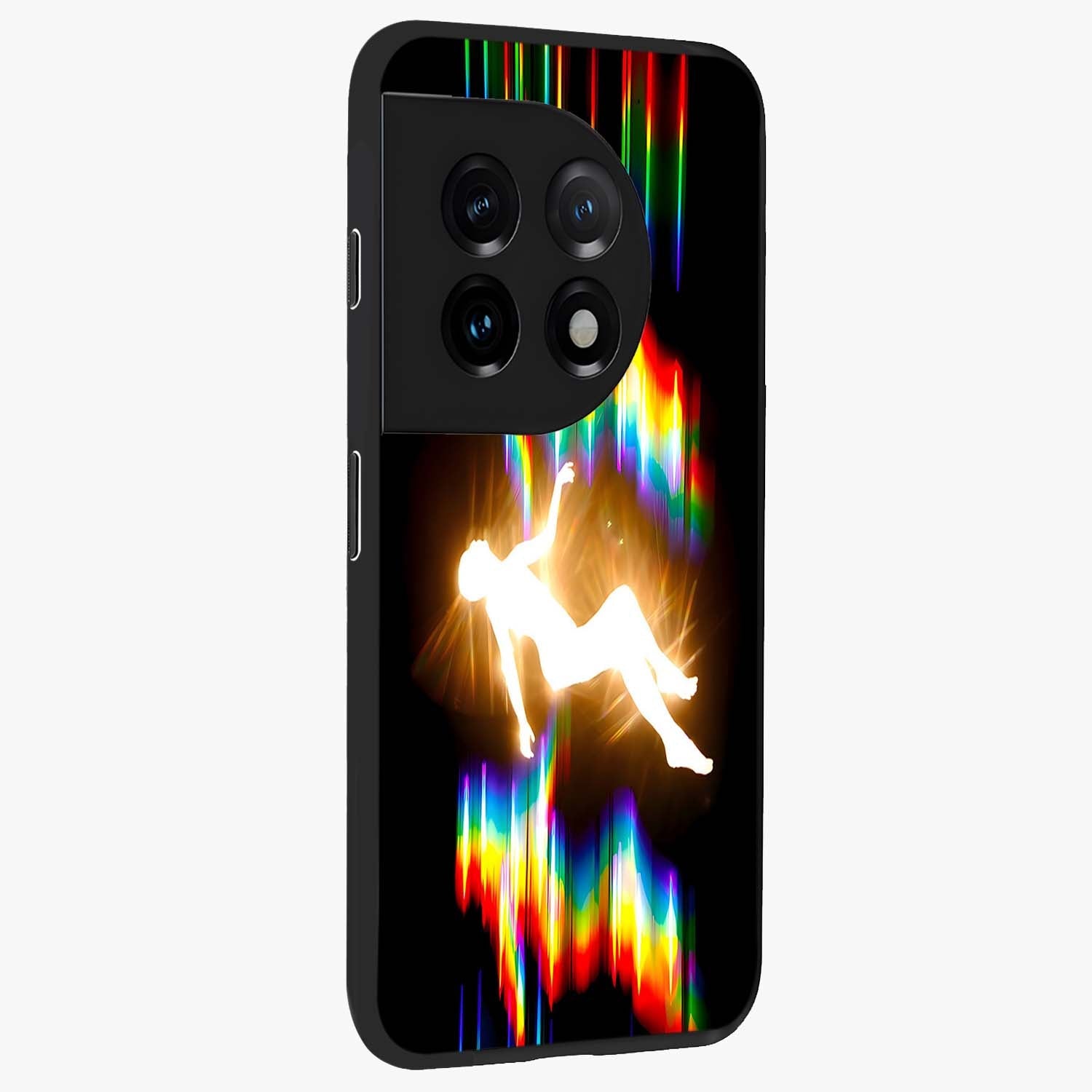 Soul in Spectrum Glass Case for 1+11 side perspective highlighting bold textures and smooth premium build