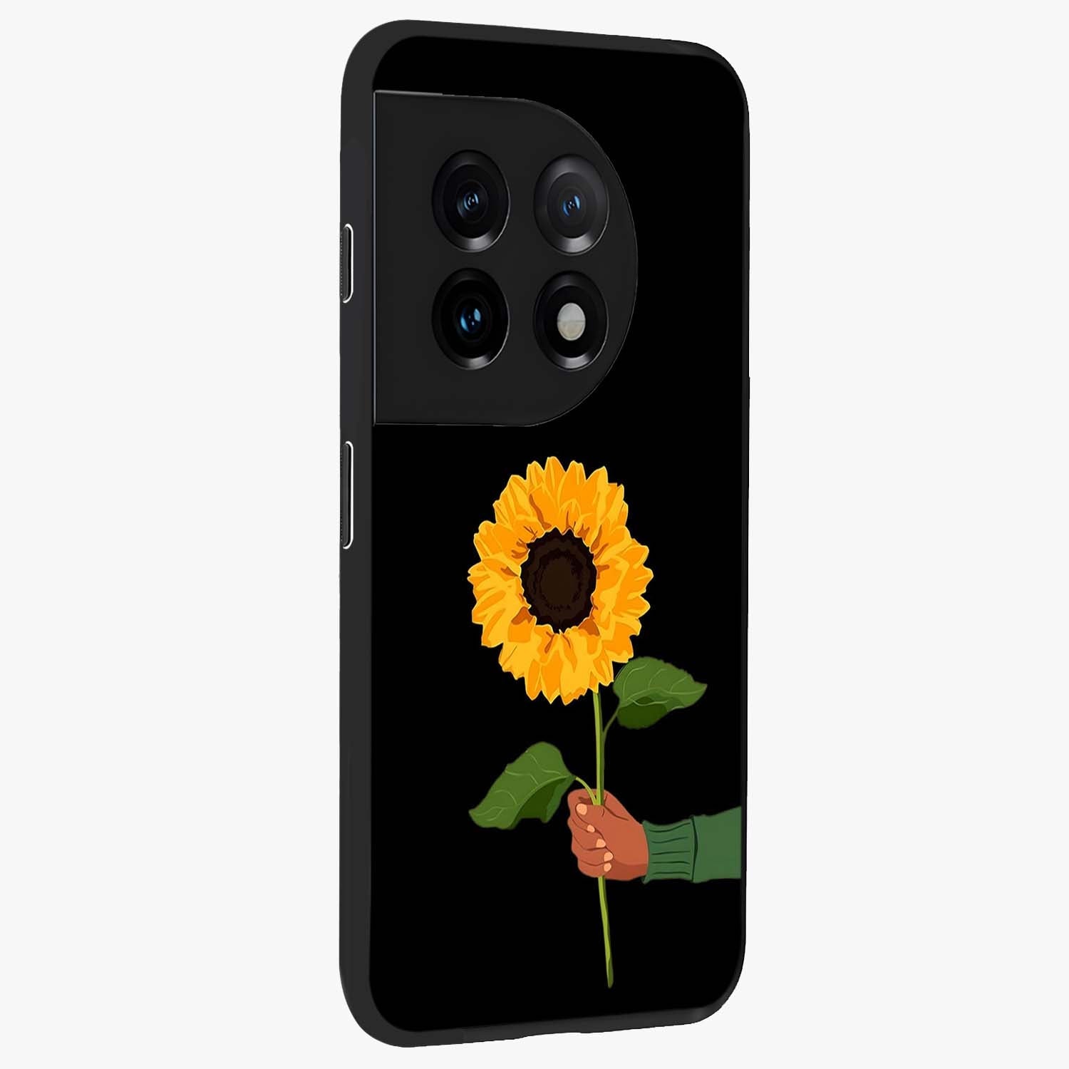 Sun Moon Stormy Sky Glass Case for 1+11 side perspective highlighting intense sky textures and premium edges