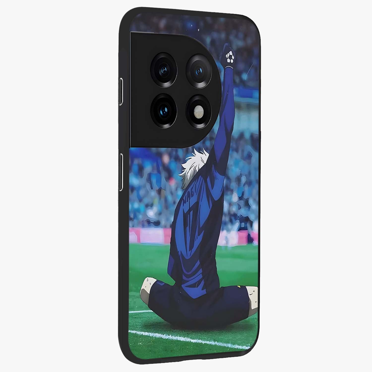Victory Silence Anthem Glass Case for 1+11 side perspective highlighting clean textures and sleek premium build