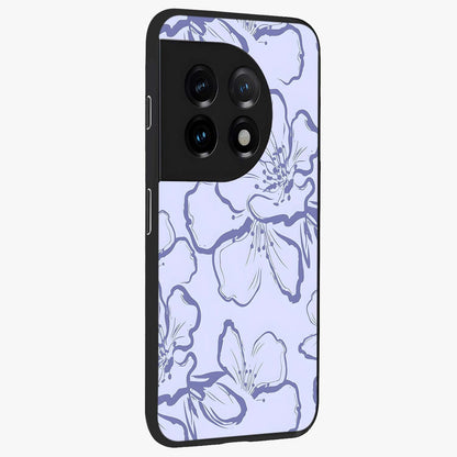 Violet Sketch Garden Glass Case for 1+11 side perspective highlighting refined bloom textures and premium edges