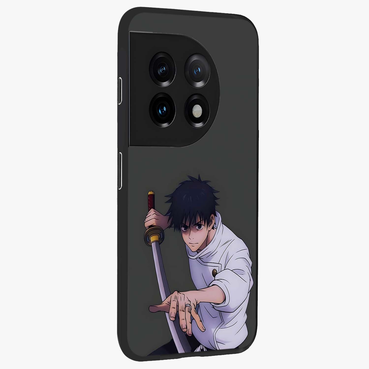 Void Silence Aesthetic Glass Case for 1+11 side perspective highlighting smooth textures and sleek premium build