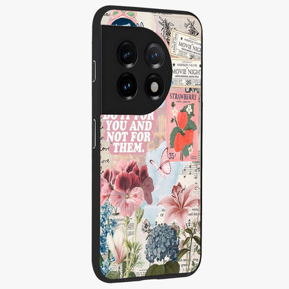 Whimsical Vintage Aesthetic Glass Case for 1+11 side perspective highlighting delicate vintage textures and premium edges