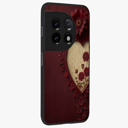 Wine Heart Vintage Art Glass Case for 1+11 side perspective highlighting classic textures and premium edges