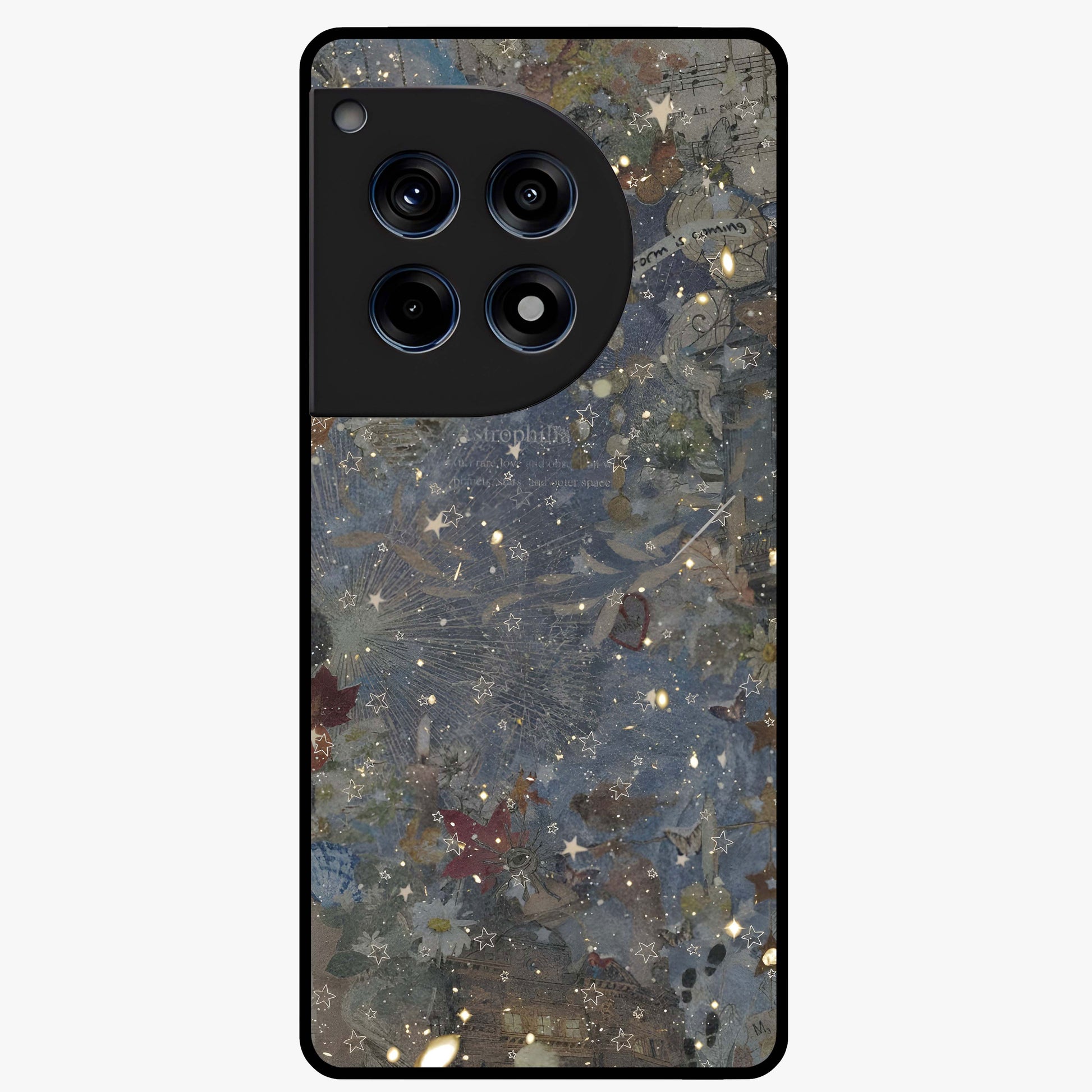 Aesthetic Astrolophia Glass Case for 1+12R front view featuring celestial astrology inspired artwork