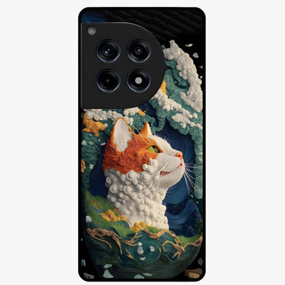 Aurora Cat Dreams Glass Case for 1+12R dreamy front view featuring glowing cat artwork with aurora tones