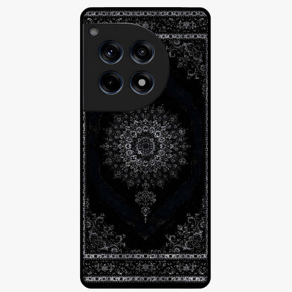Black Persian Carpet Glass Case for 1+12R rich front view featuring intricate Persian carpet pattern artwork