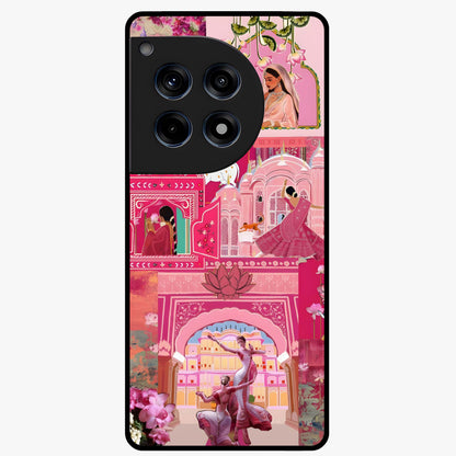 Blossoms of Rajasthan Glass Case for 1+12R vibrant front view featuring traditional Rajasthani floral artwork