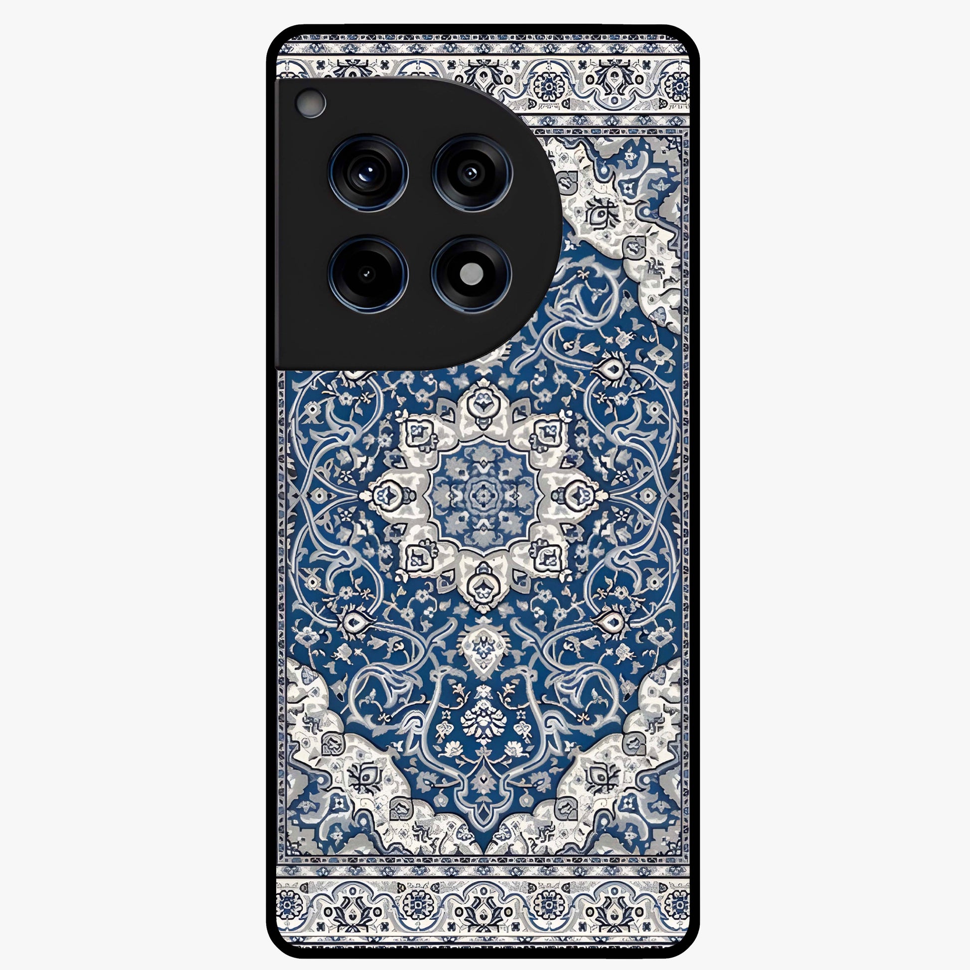 Blue Palace Dream Glass Case for 1+12R royal front view featuring palace inspired artwork in deep blue tones