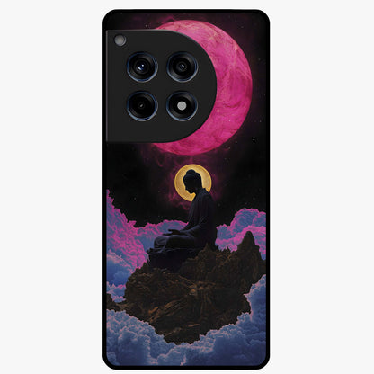 Buddha and Planets Glass Case for 1+12R serene front view featuring Buddha artwork with cosmic planetary background