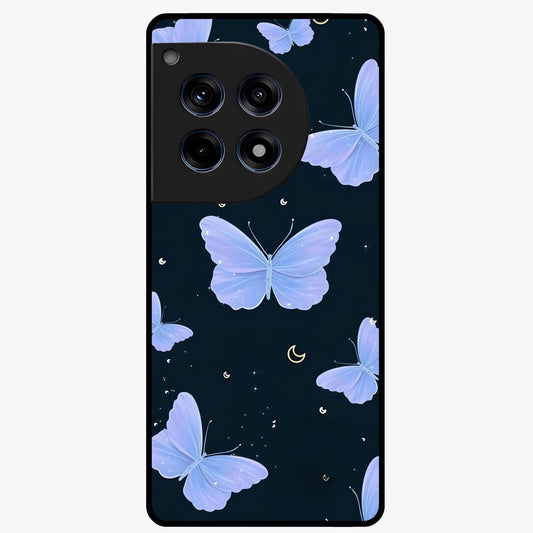 Butterfly With Stars Pattern Glass Case for 1+12R dreamy front view featuring butterfly artwork with star accents