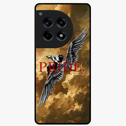 Celestial Fallen Pride Glass Case for 1+12R bold front view featuring dramatic cosmic artwork with dark celestial tones
