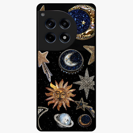 Celestial Gem Constellations Glass Case for 1+12R elegant front view featuring gemstone inspired constellation artwork