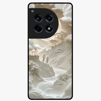 Celestial Origami Glass Case for 1+12R artistic front view featuring folded origami inspired cosmic artwork