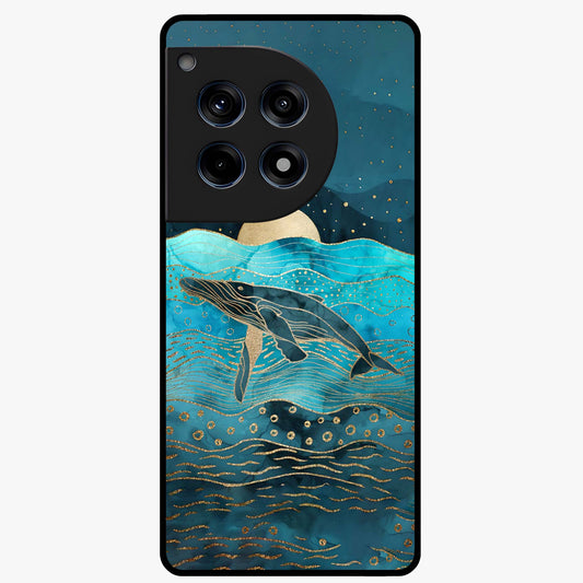 Celestial Whale Voyage Glass Case for 1+12R dreamy front view featuring whale artwork against cosmic sky backdrop