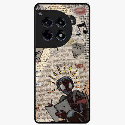 City Dream Sketch Glass Case for 1+12R showing full back design in clean flat view with artistic city sketch artwork and glossy glass finish.