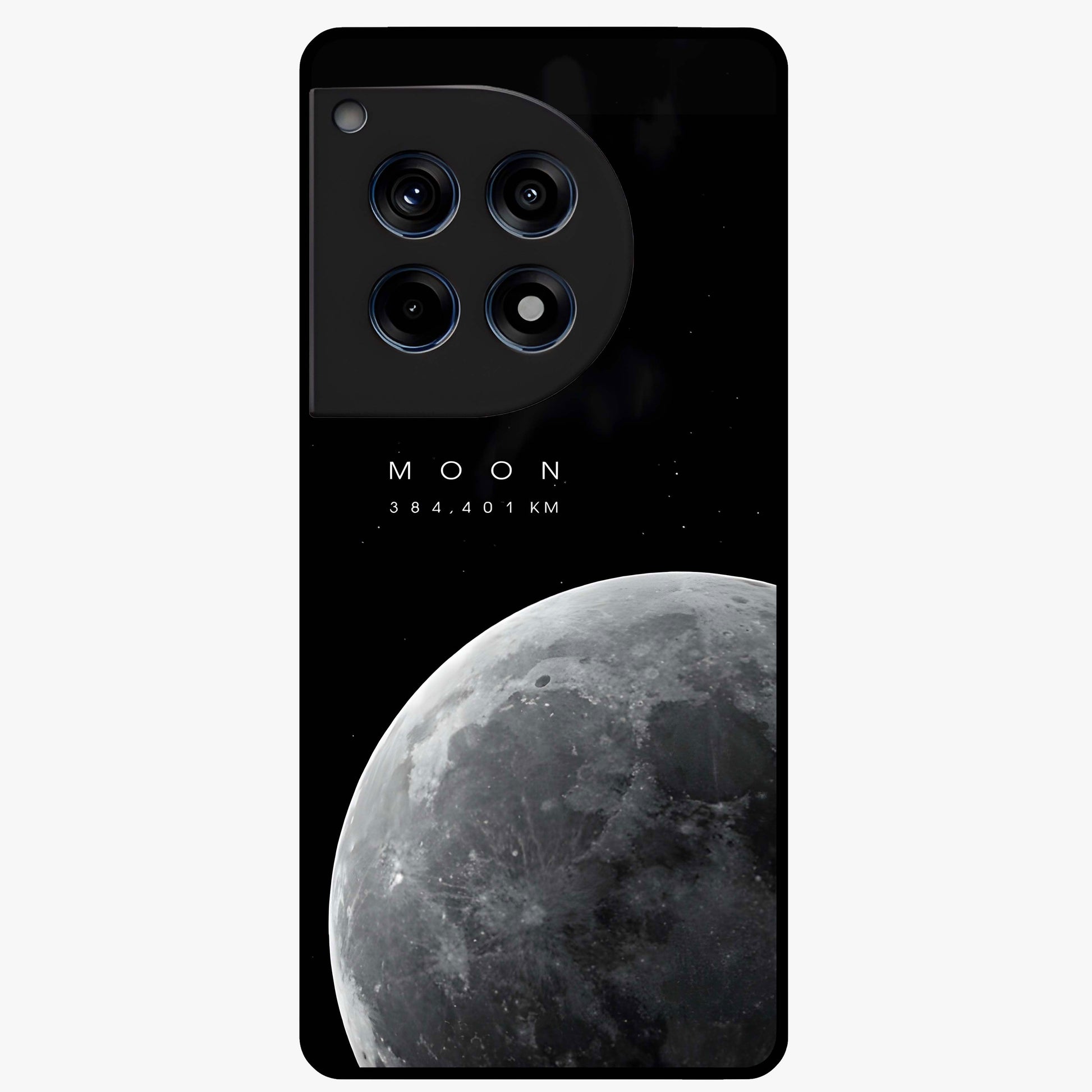 Cosmic Moon Glow Glass Case for 1+12R serene front view featuring glowing moon artwork with celestial tones