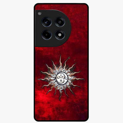 Cosmic Twin Eclipse Glass Case for 1+12R dramatic front view featuring dual eclipse artwork with deep space tones