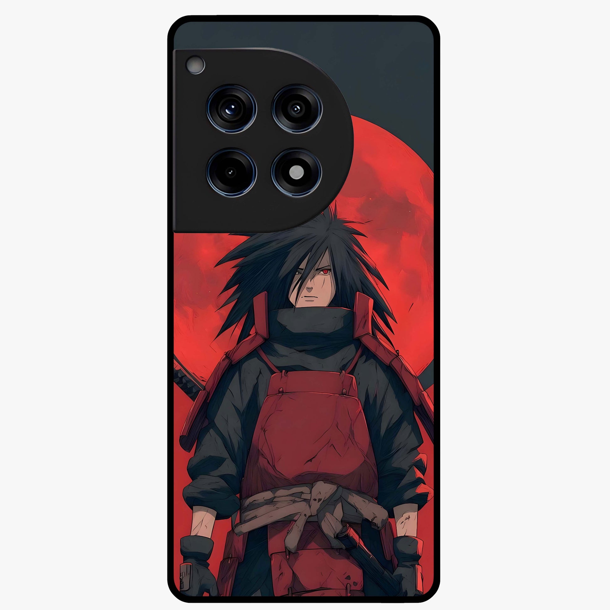 Crimson Moon Warlord Glass Case for 1+12R dramatic front view featuring warrior themed artwork under crimson moonlight