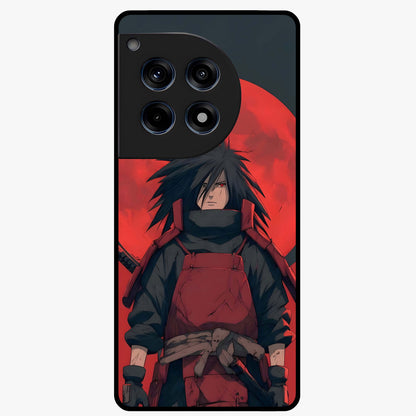 Crimson Moon Warlord Glass Case for 1+12R dramatic front view featuring warrior themed artwork under crimson moonlight