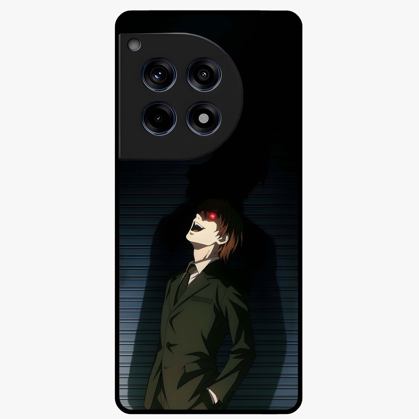 Crimson Shadow King Glass Case for 1+12R striking front view featuring bold shadow inspired crimson artwork