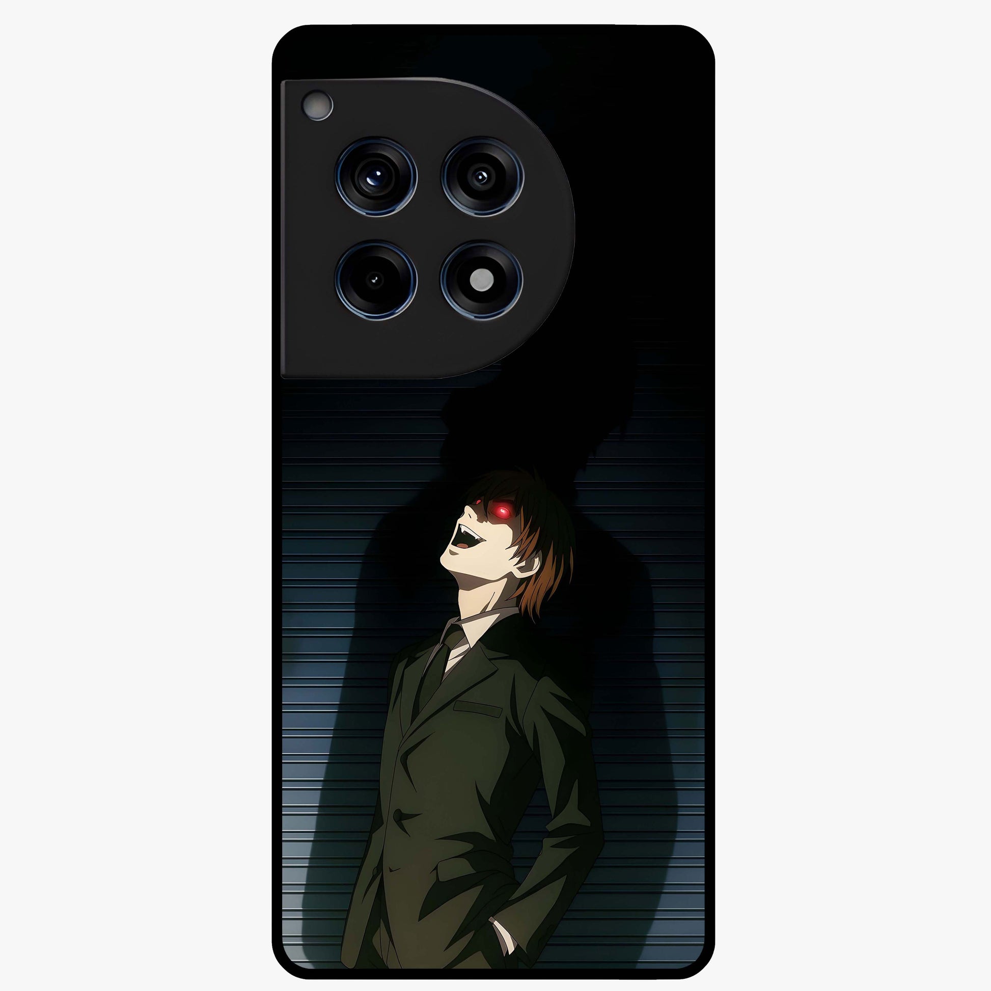 Crimson Shadow King Glass Case for 1+12R striking front view featuring bold shadow inspired crimson artwork