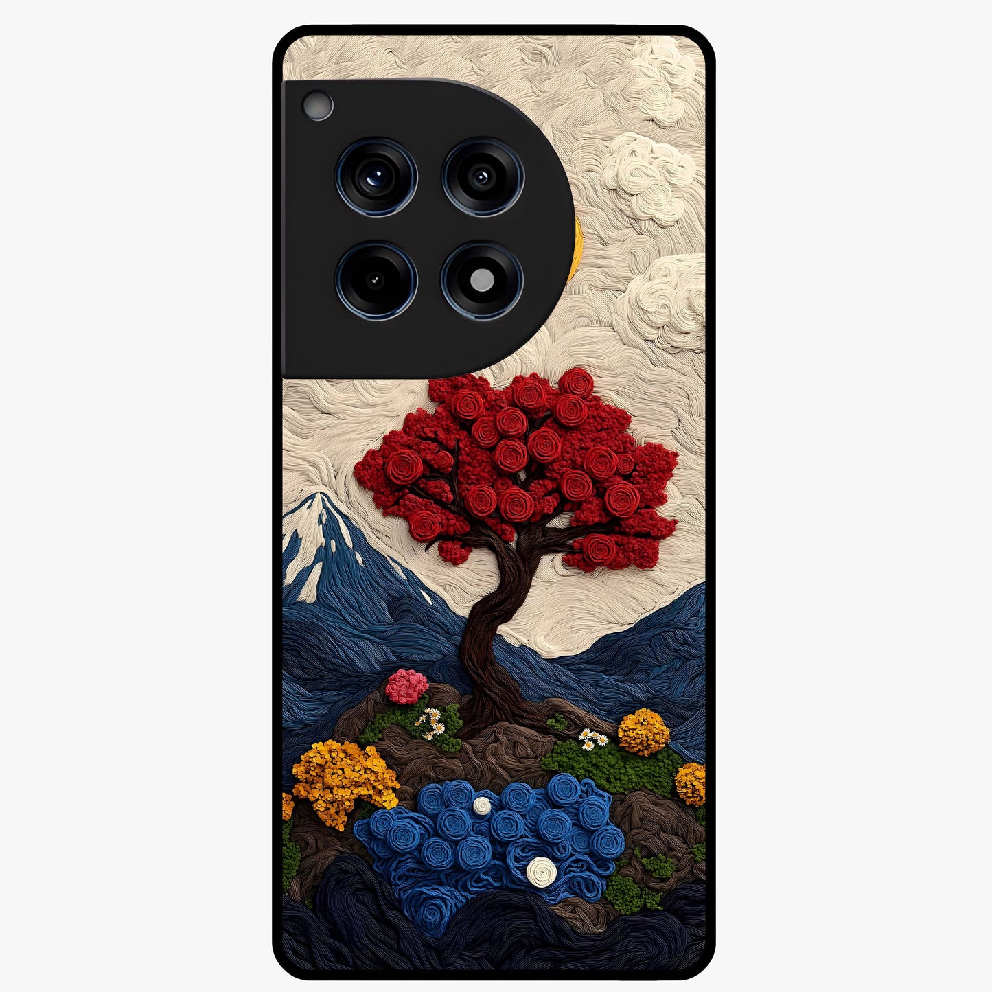 Eternal Nature Tapestry Glass Case for 1+12R elegant front view featuring intricate nature tapestry artwork