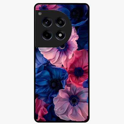 Flower Paper Art Pattern Glass Case for 1+12R creative front view featuring layered paper style floral artwork