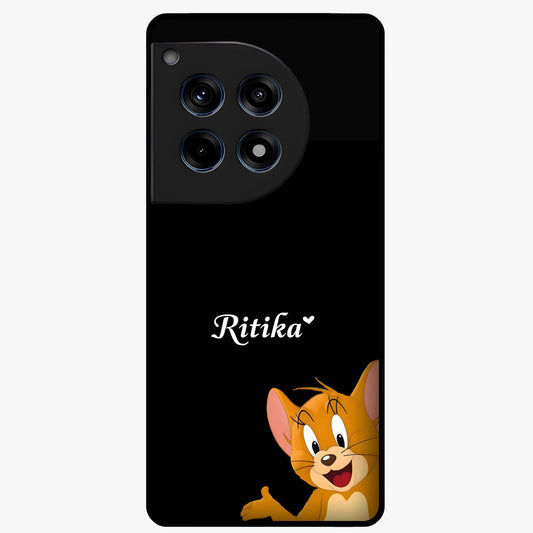 Forever Chasing Love Jerry Glass Case for 1+12R adorable front view featuring playful cartoon love artwork