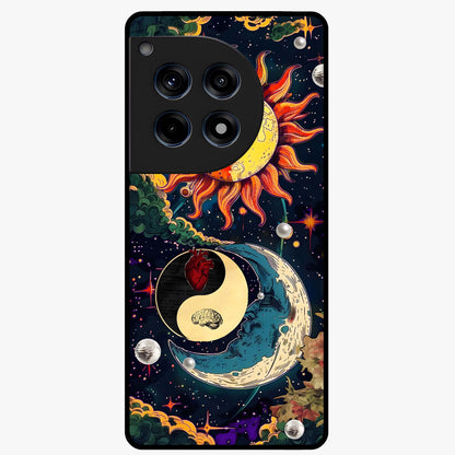Future Universe Glass Case for 1+12R futuristic front view featuring cosmic inspired abstract artwork