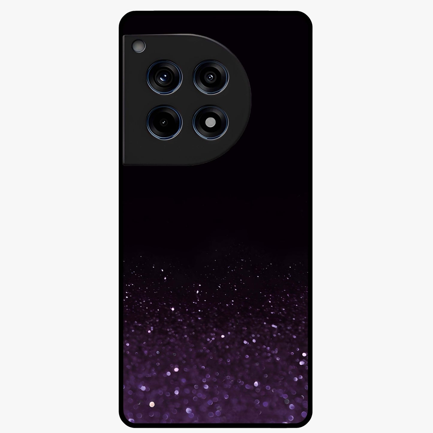 Glittery Purple Bokeh Glass Case for 1+12R vibrant front view featuring sparkling purple bokeh artwork