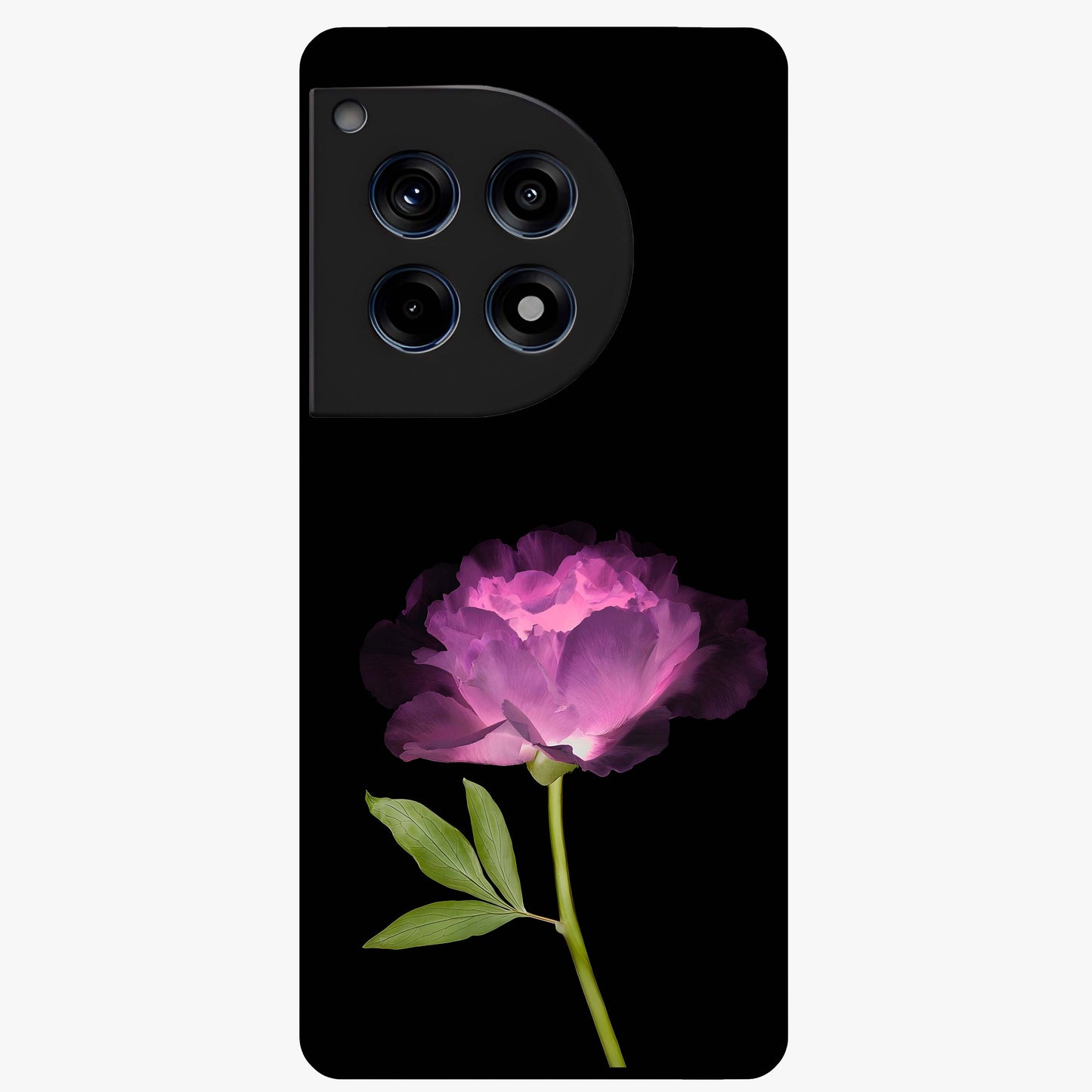 Glow Petal Bloom Glass Case for 1+12R radiant front view featuring luminous floral artwork