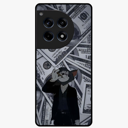 Greedy Fortune Cat Glass Case for 1+12R charming front view featuring lucky cat inspired artwork
