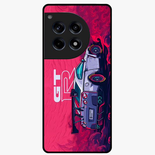 Gt R Car Pattern Glass Case for 1+12R bold front view featuring performance car inspired pattern artwork