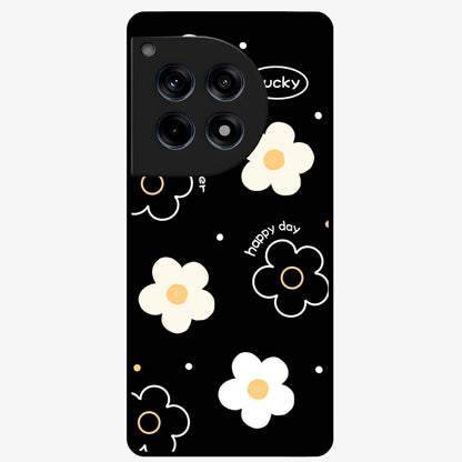Happy Day Daisy Glass Case for 1+12R cheerful front view featuring bright daisy floral artwork