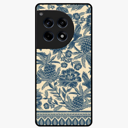 Heirloom Wild Bloom Glass Case for 1+12R elegant front view featuring vintage inspired wild floral artwork