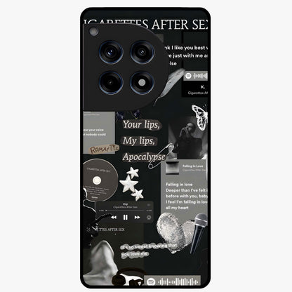 Midnight Love Glass Case for 1+12R romantic front view featuring subtle love inspired artwork in dark tones