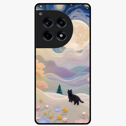 Moonlit Petal Path Glass Case for 1+12R artistic front view featuring floral pathway artwork under soft moonlight